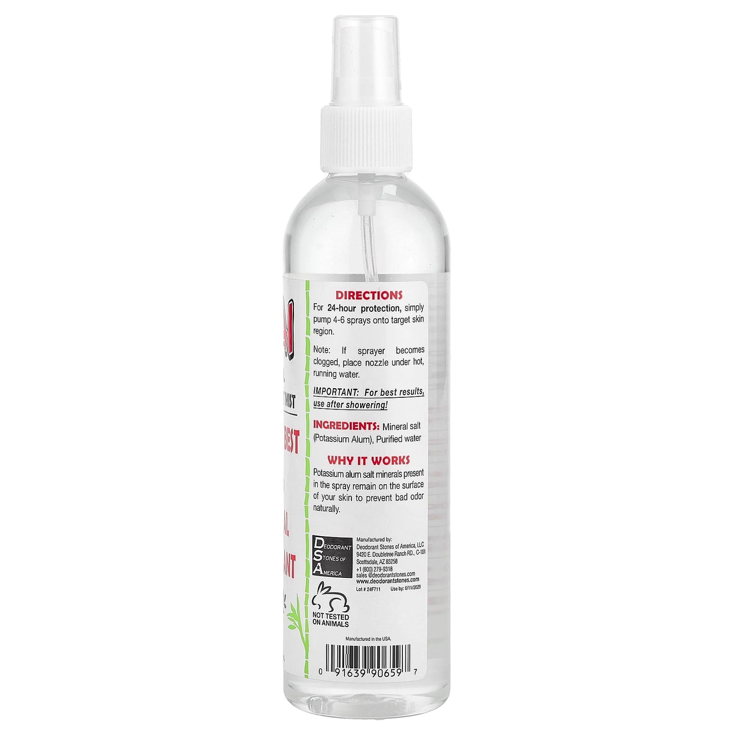 Thai Deodorant Stone, Crystal Deodorant Mist, 8 fl oz (240 ml) - Image 2