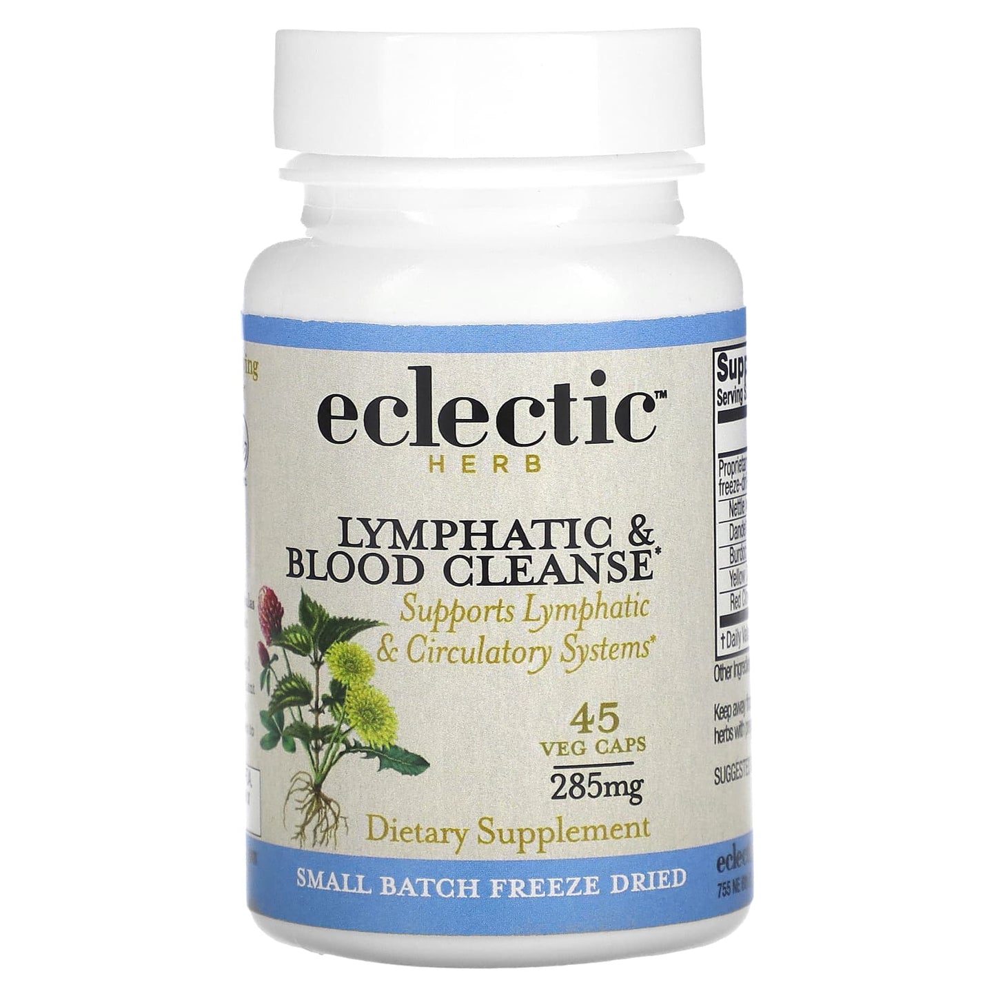 Eclectic Herb Freeze Dried Lymphatic & Blood Cleanse, 285mg, 45 Veg Caps - Image 1