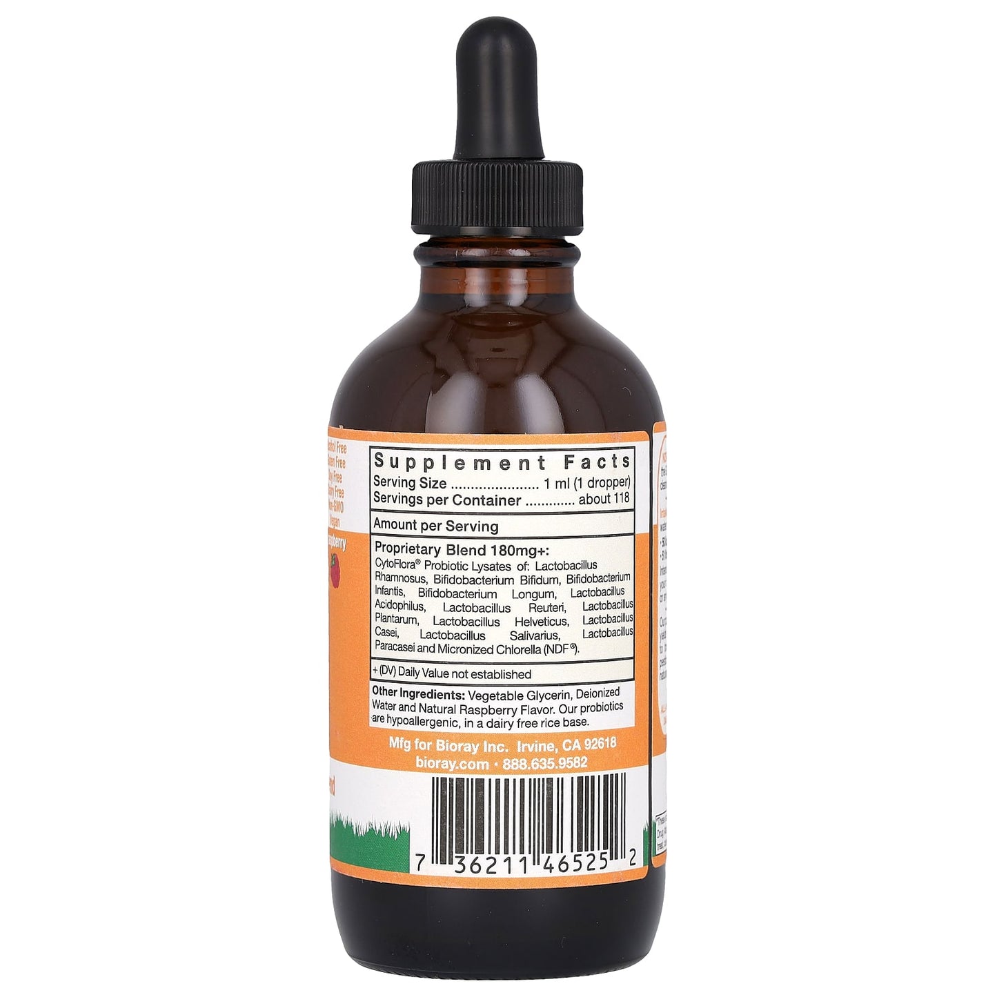Bioray NDF Tummy 11-Strain Probiotic for Kids - 4 fl oz (118 ml) - Image 2