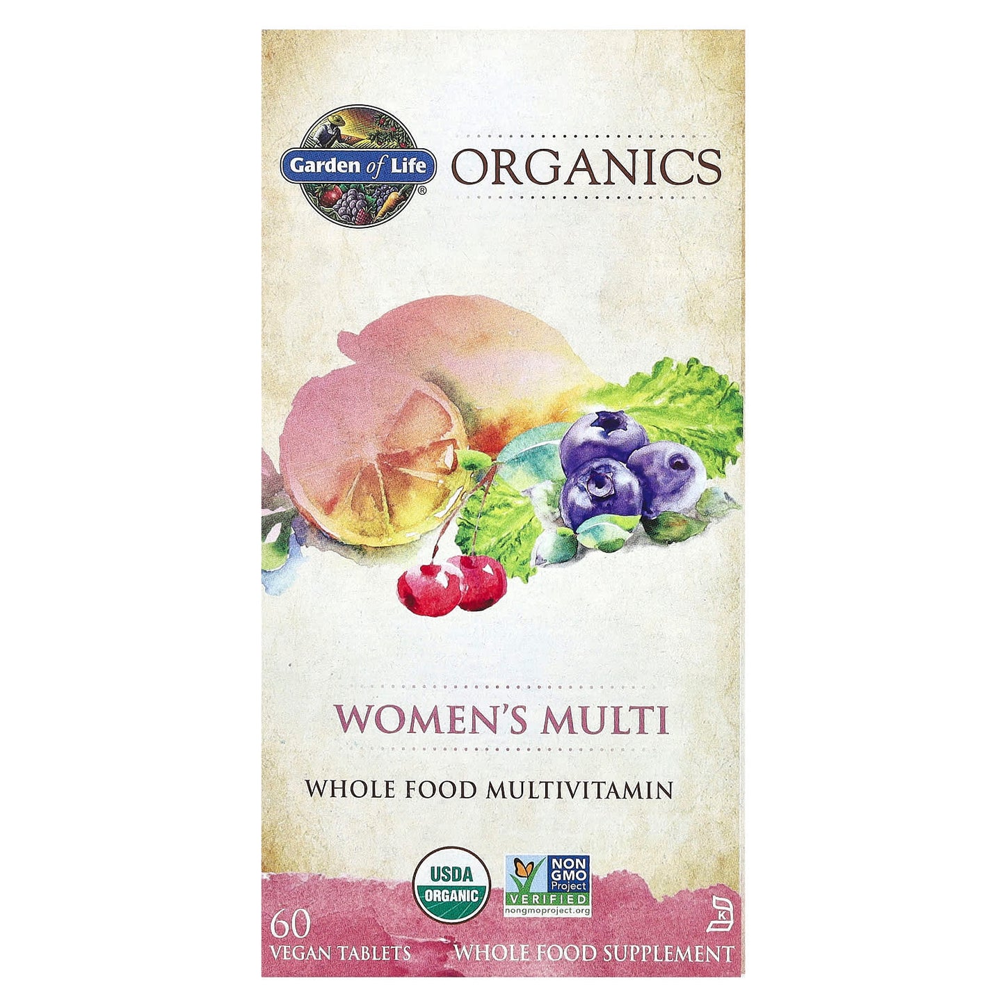 Women's Organic Multivitamin by Garden of Life, 60 Vegan Tablets - Image 1