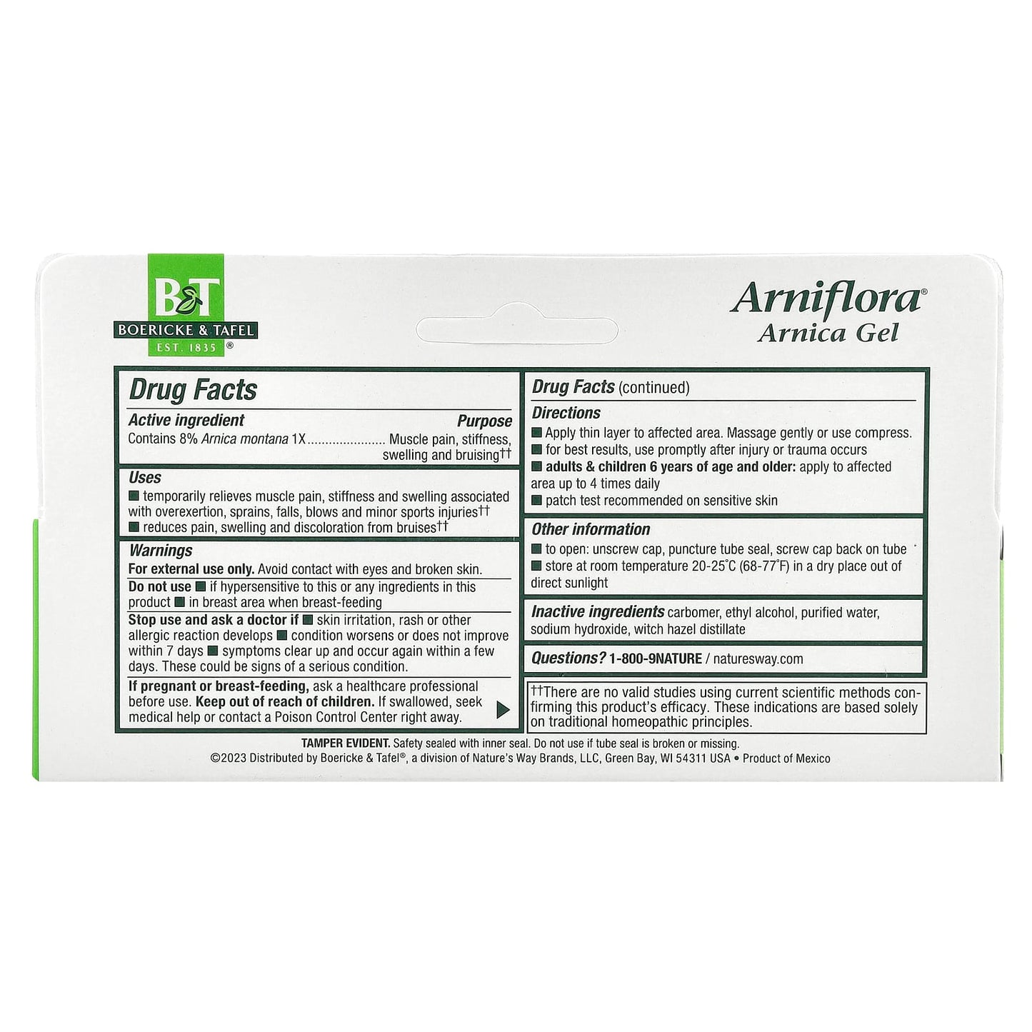 Boericke & Tafel, Arniflorar® Arnica Topical Gel, 2.75 oz (78 g)