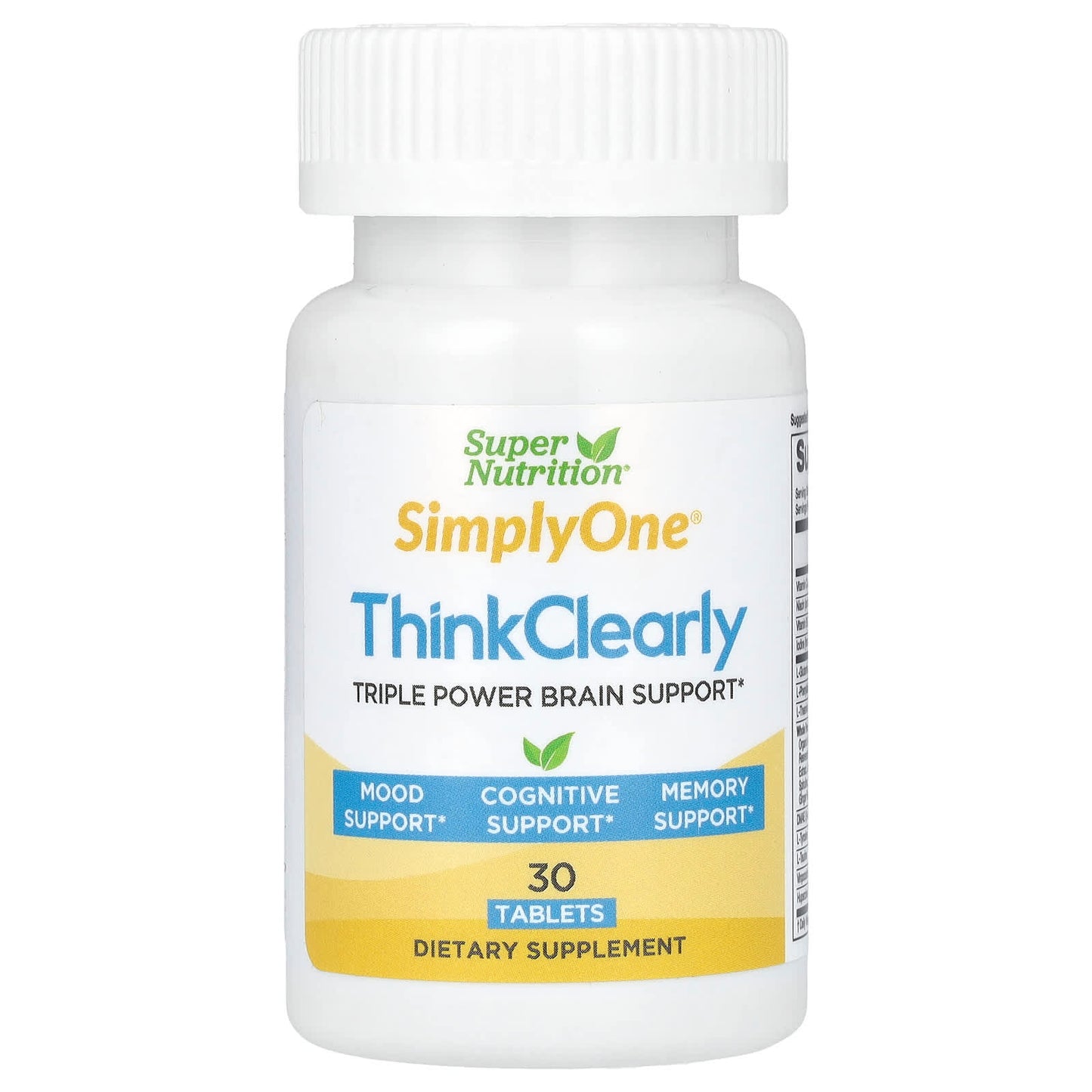 Super Nutrition, SimplyOne®, Think Clearly with L-Theanine, L-Phenylalanine, and L-Glutamine, 30 Tablets