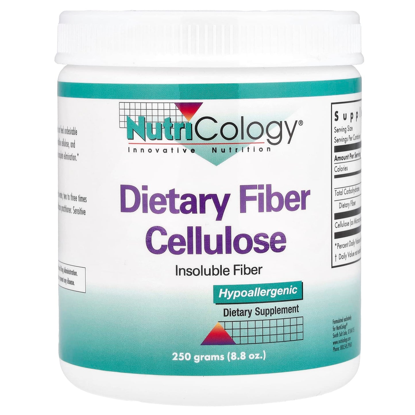 Nutricology, Dietary Fiber Cellulose, 8.8 oz (250 g) - Image 1