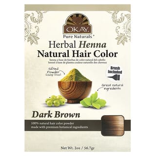 Dark Brown Herbal Henna Natural Hair Color - Chemical Free - Okay Pure Naturals
