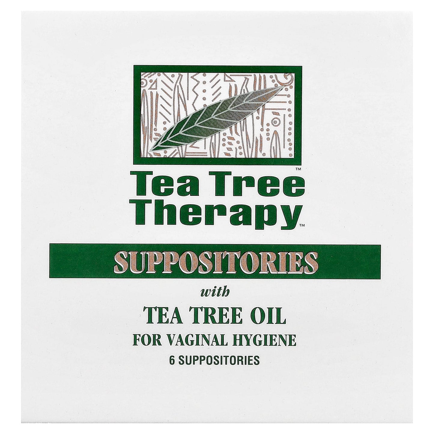 Tea Tree Therapy, Suppositories with Tea Tree Oil for Vaginal Hygiene, 6 Suppositories - Image 1