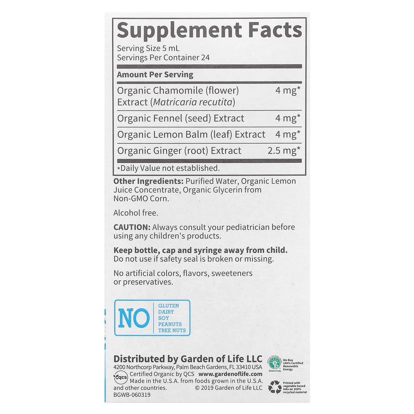 Garden of Life USDA Organic Baby Gripe Water, 120 ml - Image 2