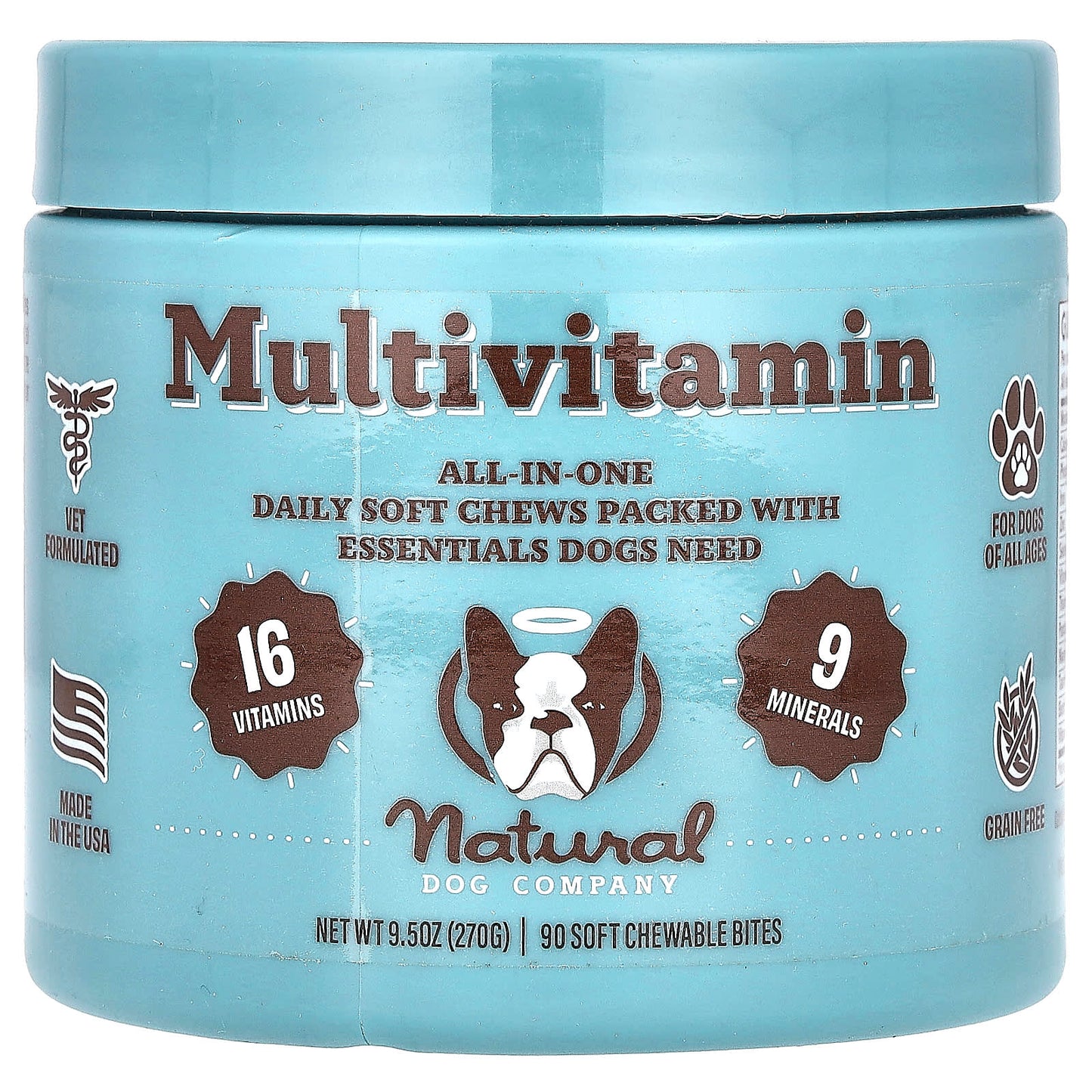 Natural Dog Company, Multivitamin, For Dogs, All Ages, 90 Soft Chewable Bites, 9.5 oz (270 g) - Image 1