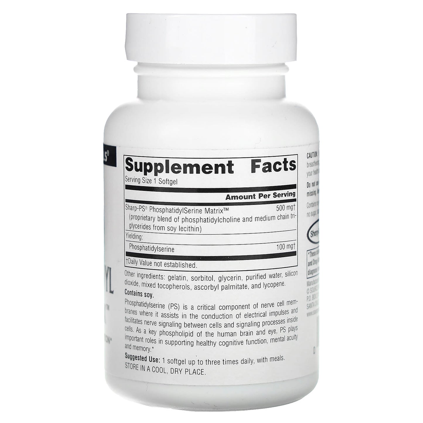 Source Naturals, Phosphatidyl Serine Matrix, 500 mg, 60 Softgels - Image 2