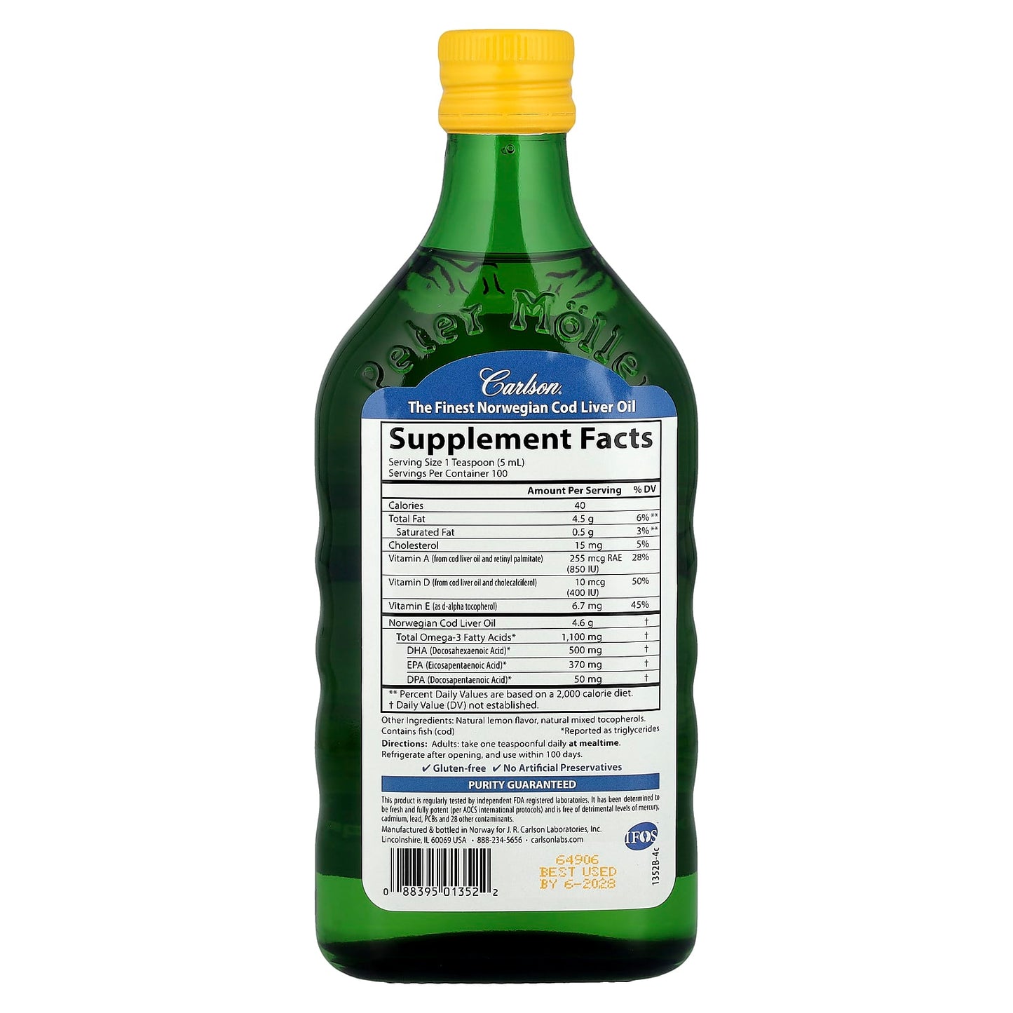 Wild Norwegian Cod Liver Oil with Omega-3s & Vitamins A & D3 - 16.9 fl oz - Image 2