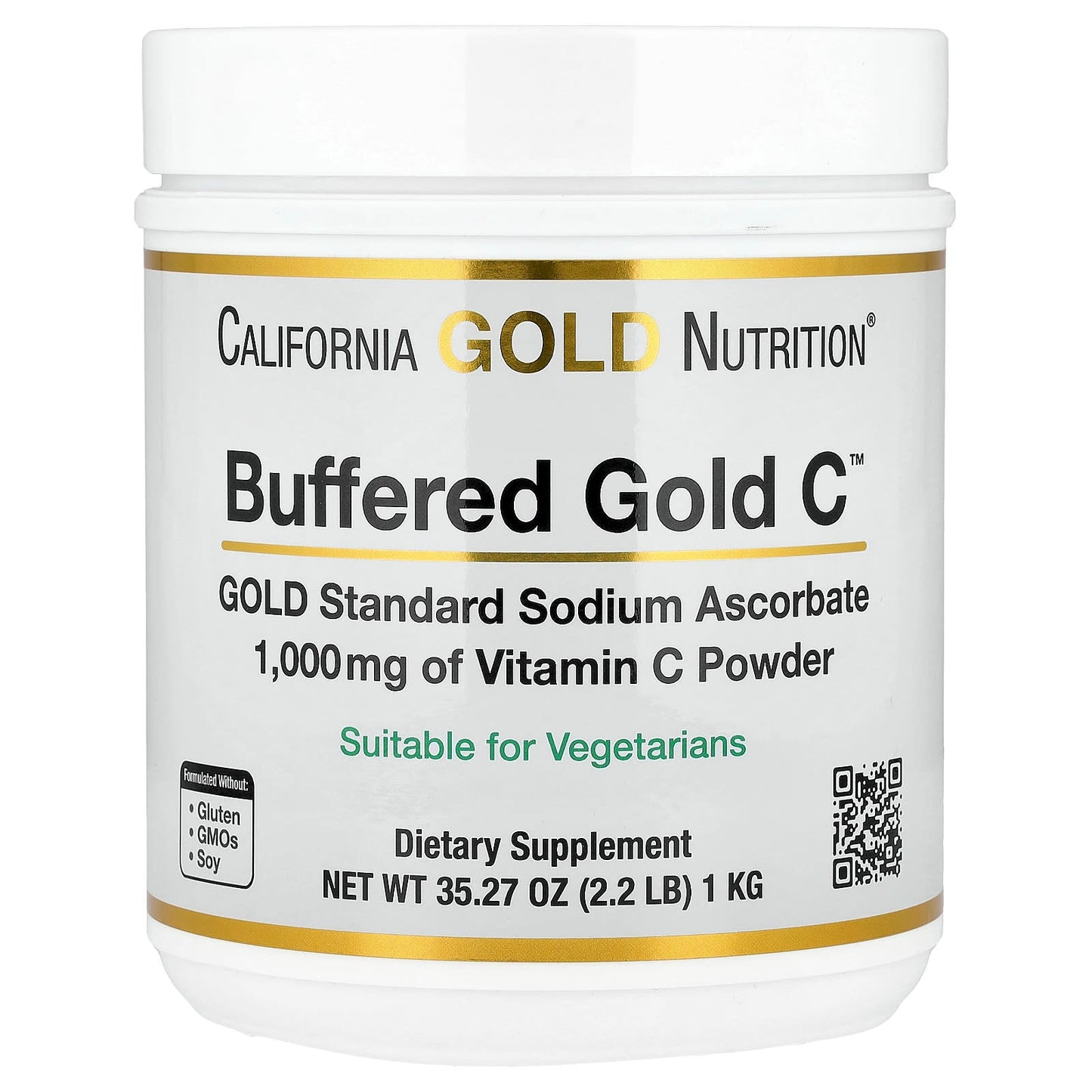 Non-Acidic Vitamin C Powder | Buffered Gold C™ by California Gold Nutrition - Image 1