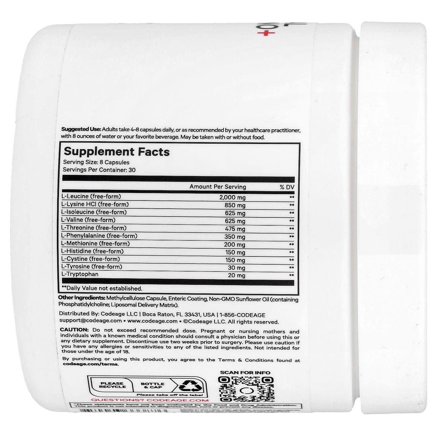 CodeAge Liposomal Multi Amino+ Powder Supplement - BCAA & EAA - Image 2
