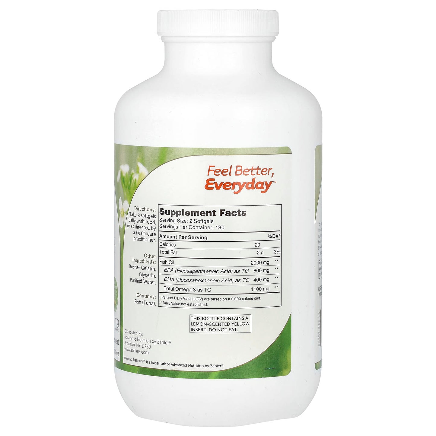 Zahler, Omega 3 Platinum, Advanced Omega 3 Fish Oil, 360 Softgels (1,000 mg per Softgel) - Image 2