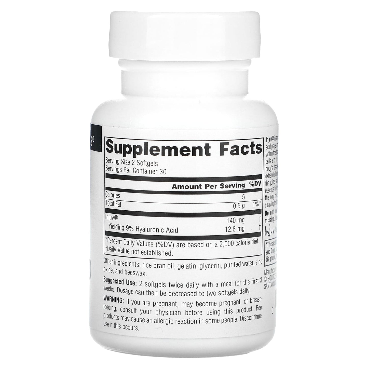Source Naturals, Injuv Hyaluronic Acid, 60 Softgels - Image 2