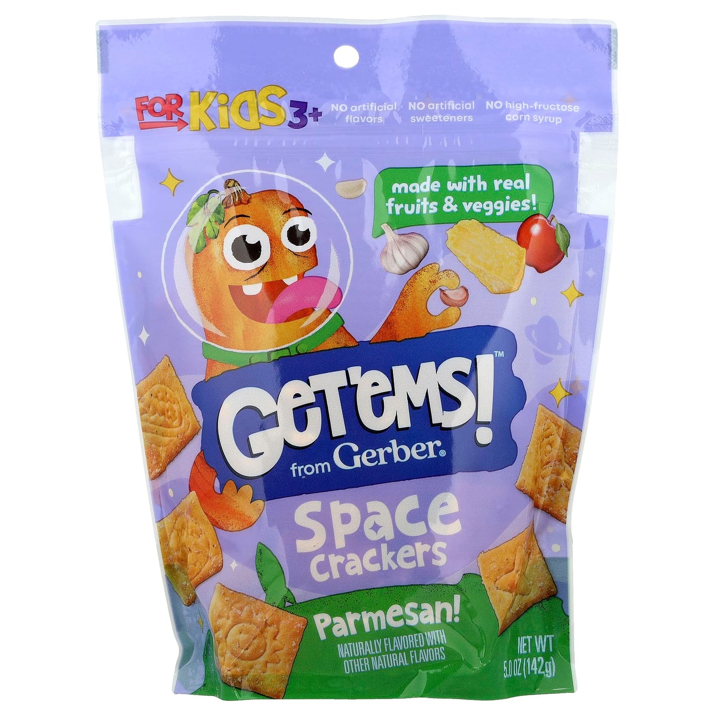 Gerber Space Crackers for Kids 3+, Parmesan, 5 oz (142g) - Image 1