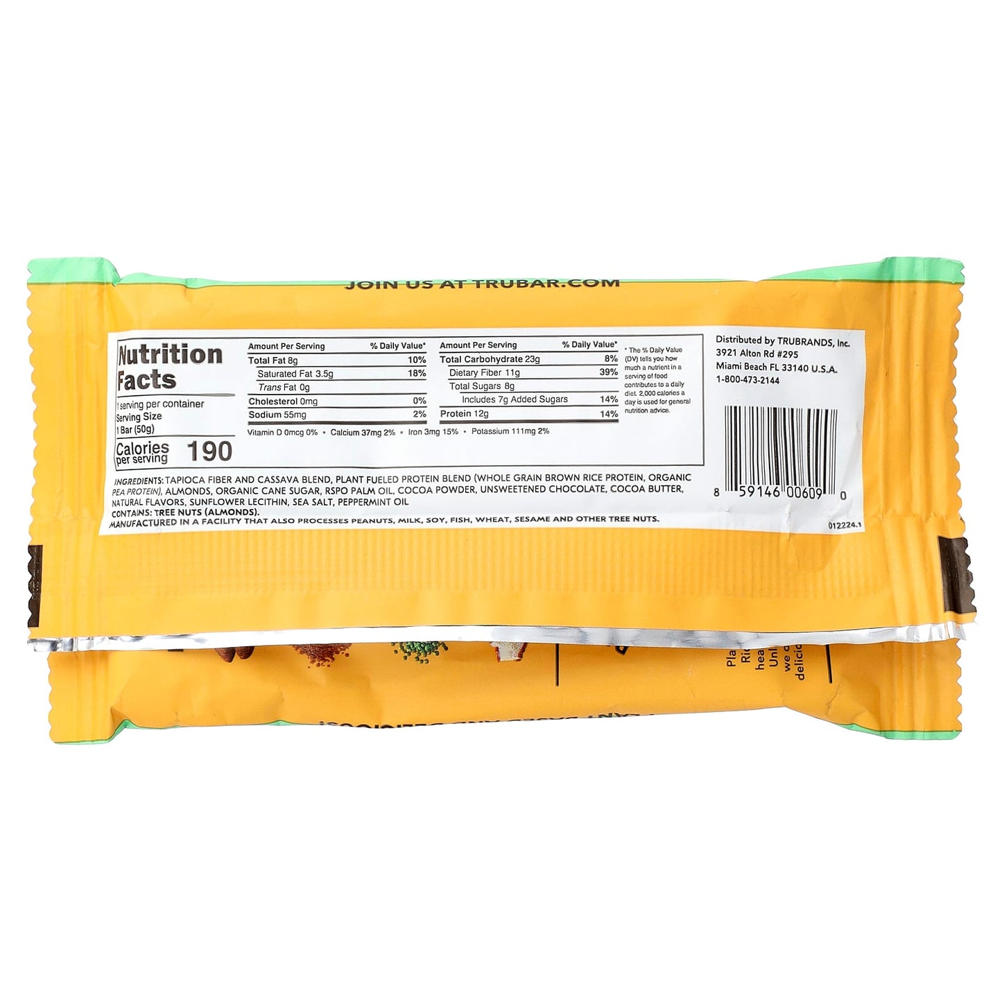 Trubar, Protein Bar, It's Mint To Be Chip, 1.76 oz (50 g) - Image 2