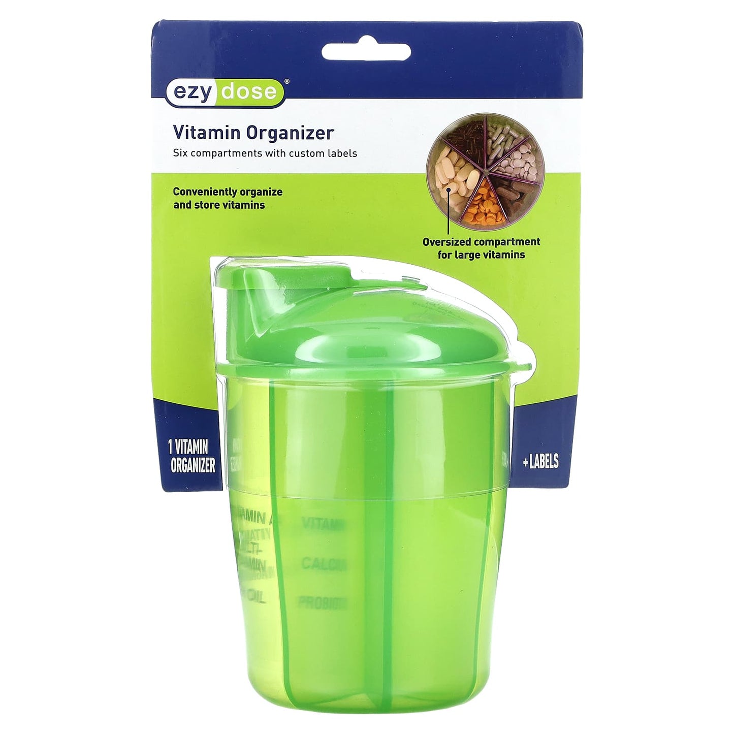 Ezy Dose Vitamin Organizer with Labels, 1 Count - Image 1