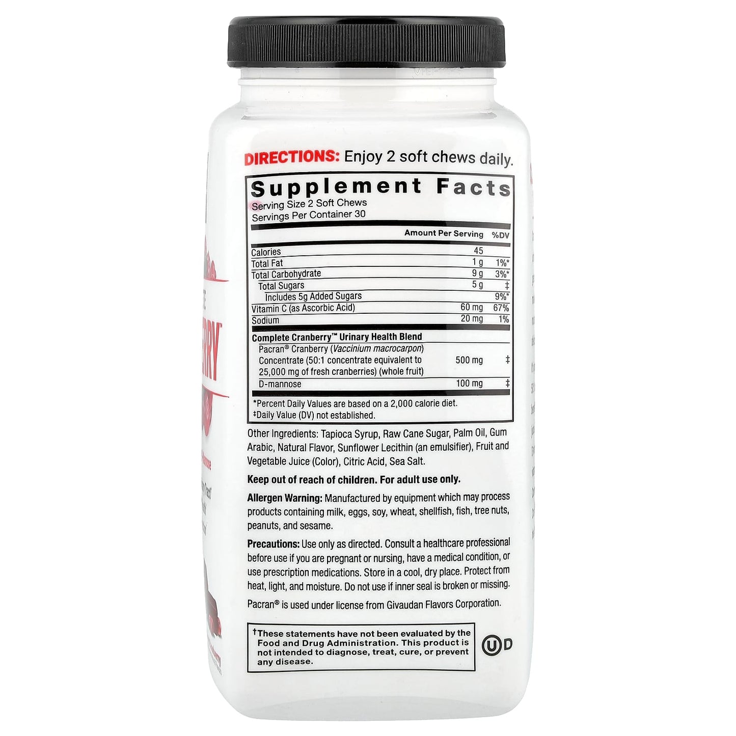 Force Factor, Complete Cranberry™, Sweet Cranberry, 60 Soft Chews