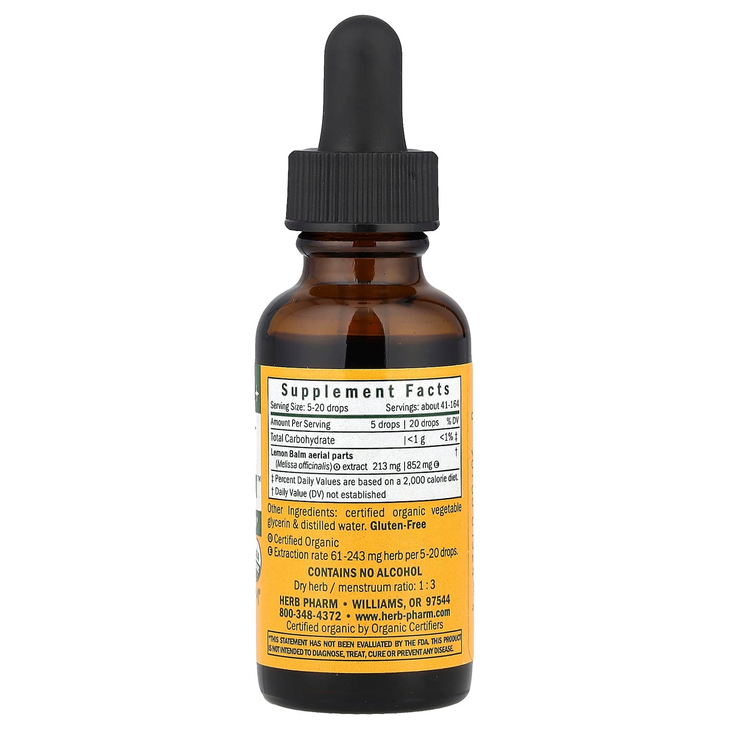 Alcohol-Free Kids Lemon Balm Calm by Herb Pharm - USDA Organic - Image 2