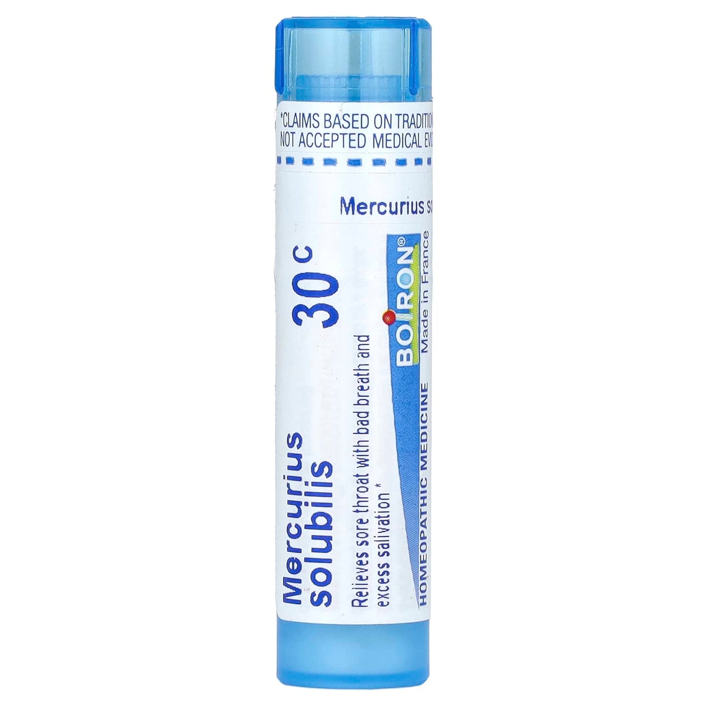Boiron Mercurius Solubilis Homeopathic Sore Throat Relief 80 Pellets - Image 1