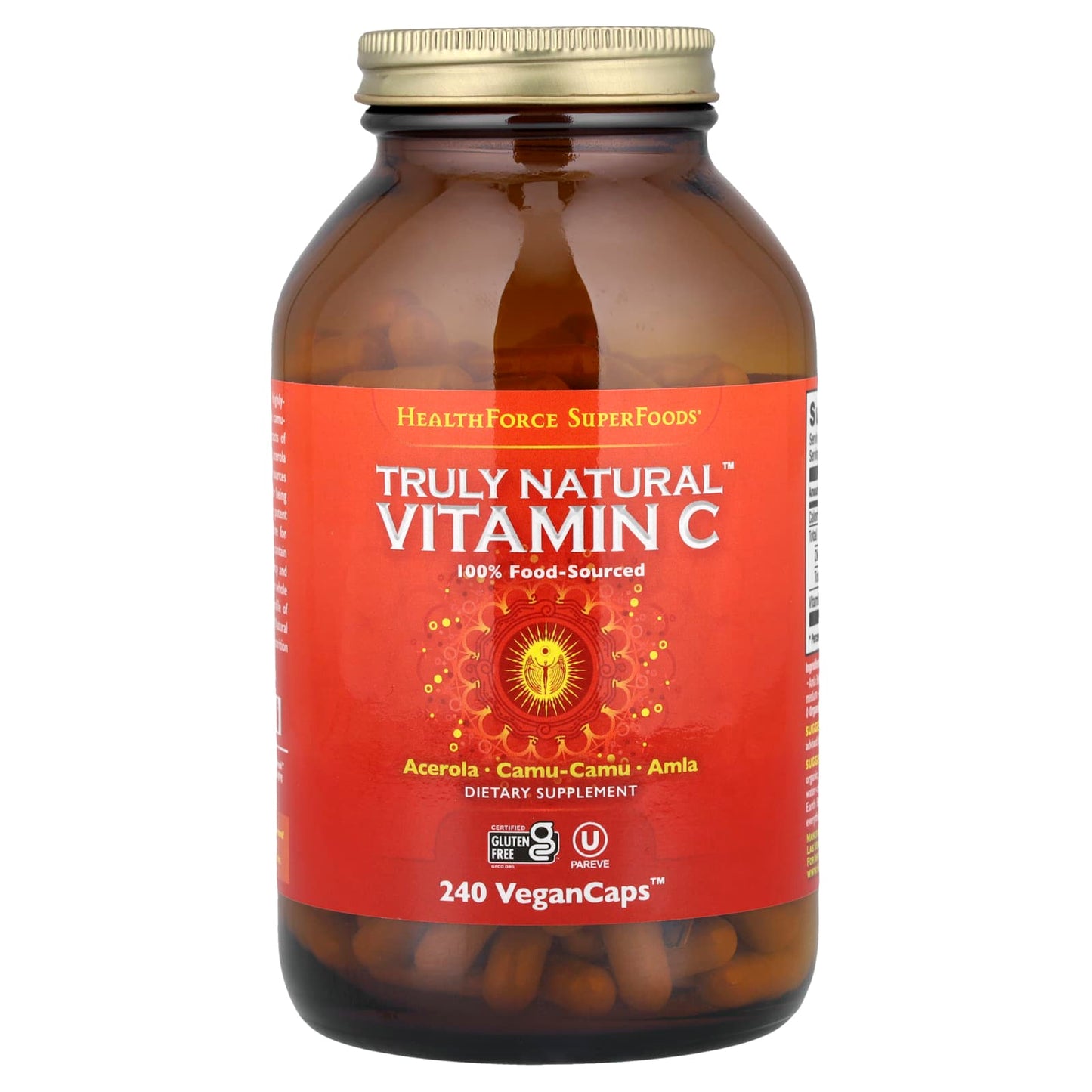Truly Natural Vitamin C, 240 Vegan Capsules by HealthForce Superfoods - Image 1