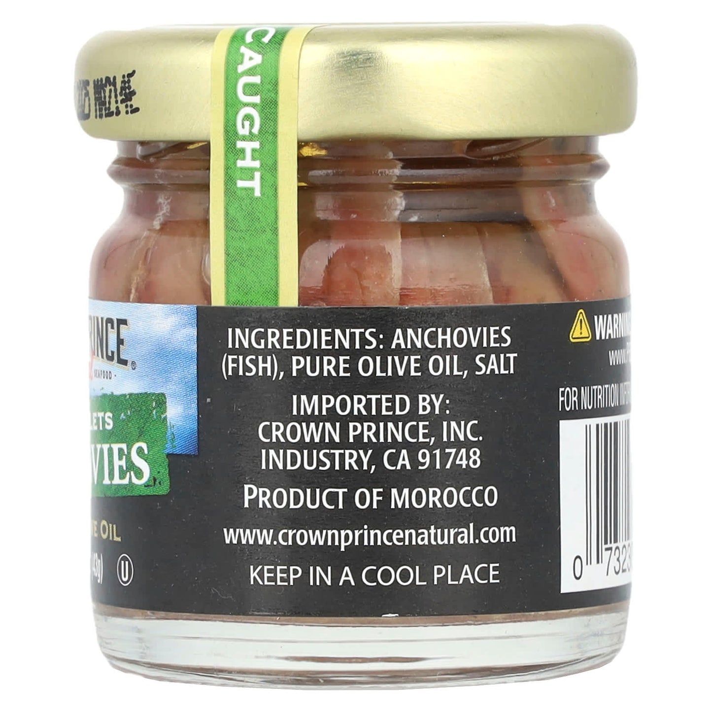 Crown Prince Natural, Flat Fillets Anchovies, In Pure Olive Oil, 1.5 oz (43 g)