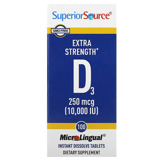 Superior Source Extra Strength Vitamin D3 250mcg 10,000 IU Instant Dissolve Tabl