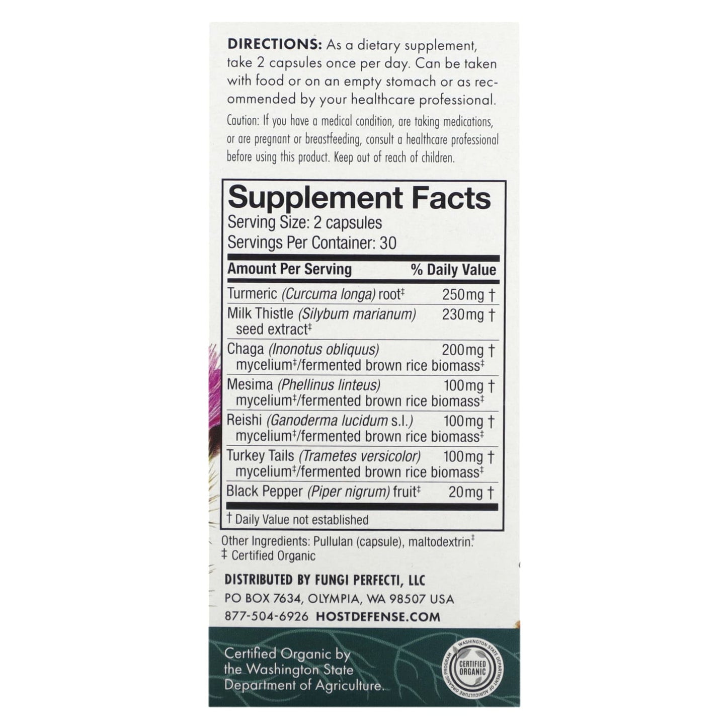 Host Defense Liver Support with Mushrooms, 60 Capsules - Image 2