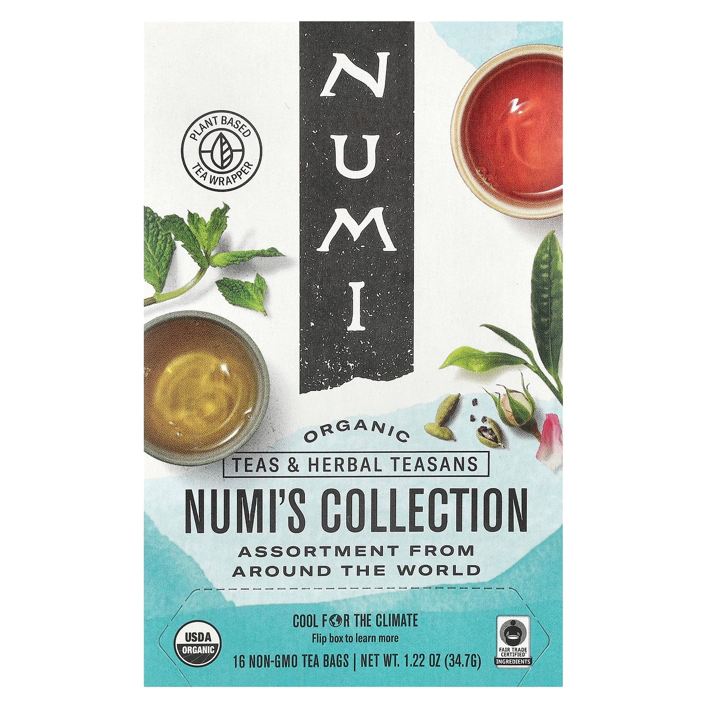 Numi Tea, Organic Teas & Herbal Teasans, Numi's Collection, 16 Non-GMO Tea Bags, 1.22 oz (34.7 g) - Image 1