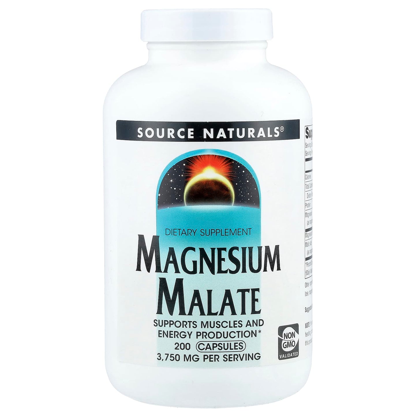 Source Naturals, Magnesium Malate, 200 Capsules - Image 1
