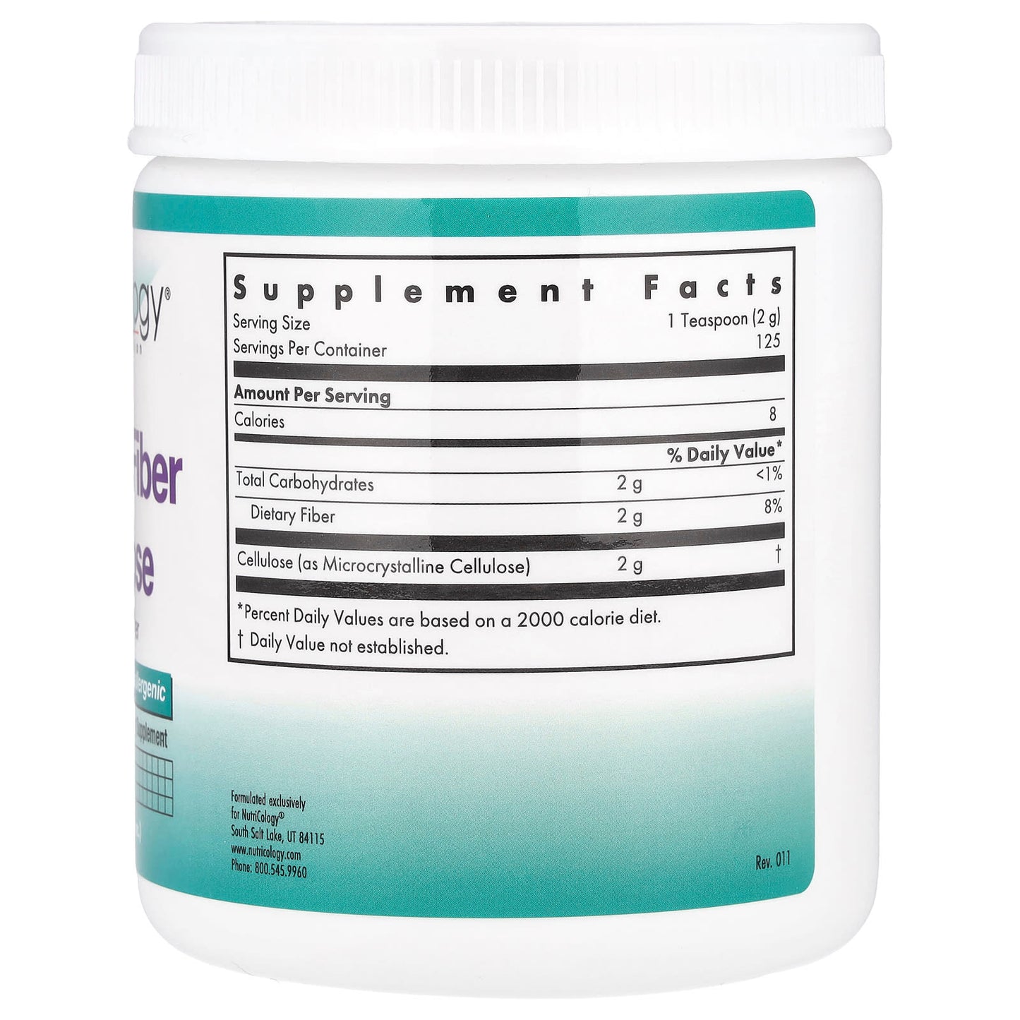 Nutricology, Dietary Fiber Cellulose, 8.8 oz (250 g) - Image 2