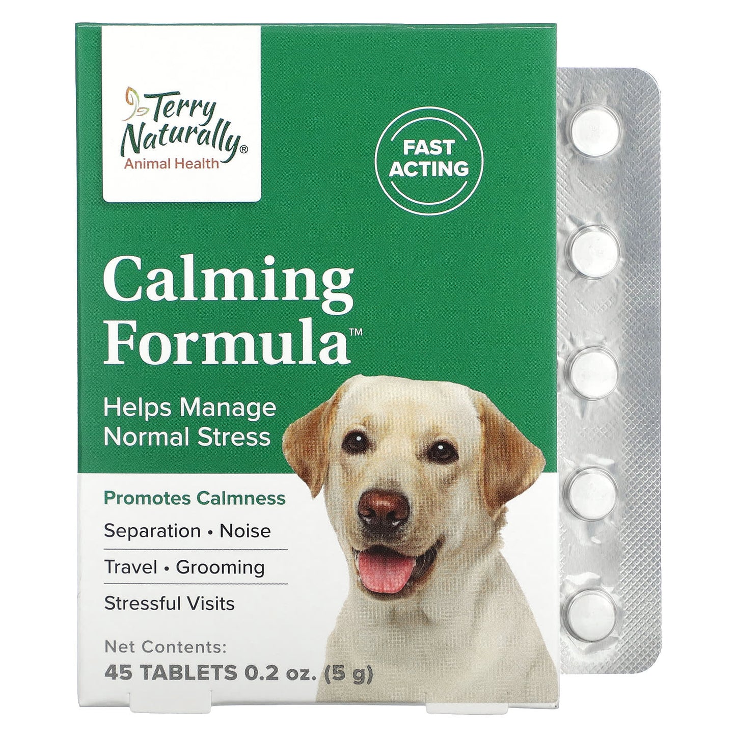 Terry Naturally, Calming Formula, For Dogs, 45 Tablets, 0.2 oz (5 g) - Image 1