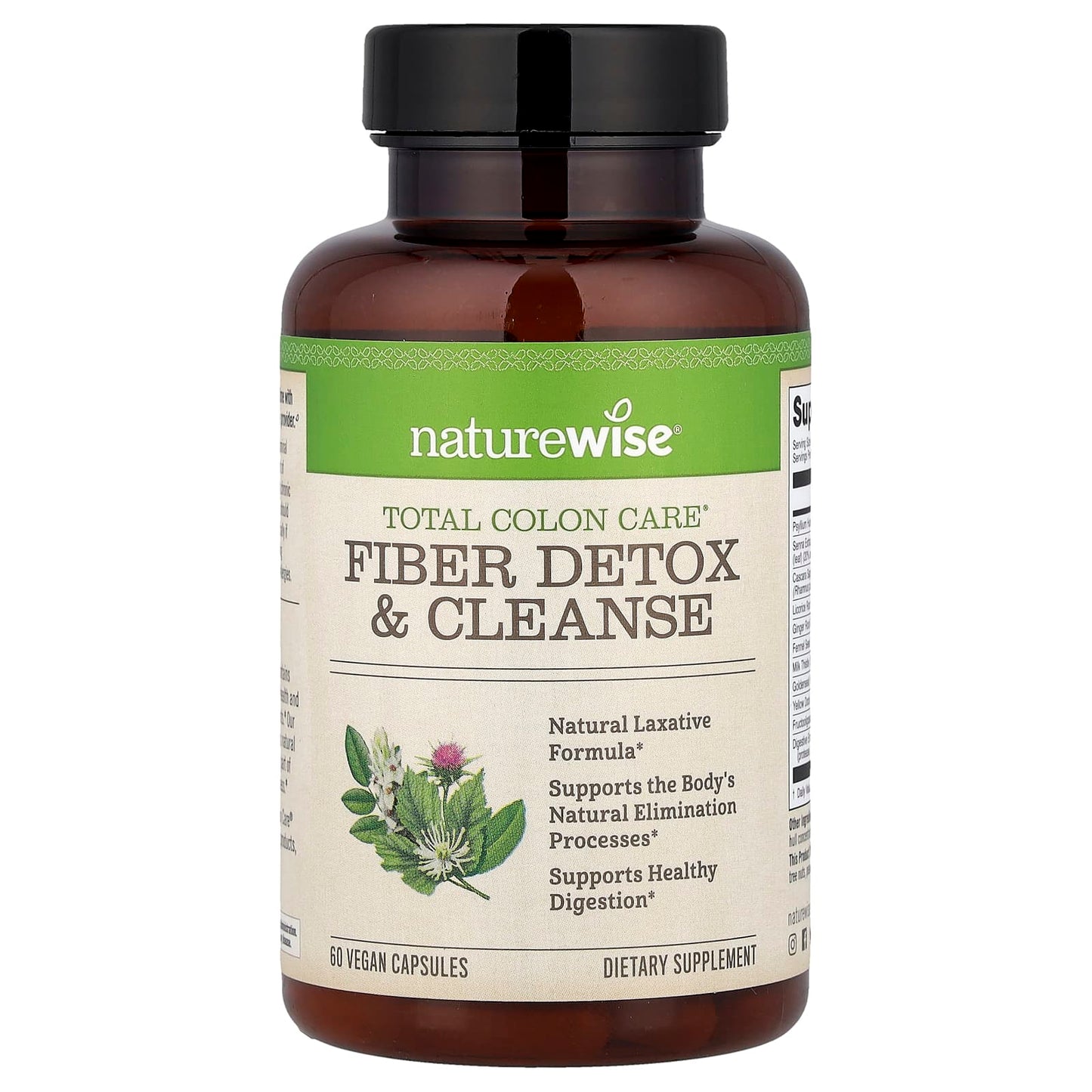 NatureWise, Total Colon Care®, Fiber Detox & Cleanse, 60 Vegan Capsules - Image 1