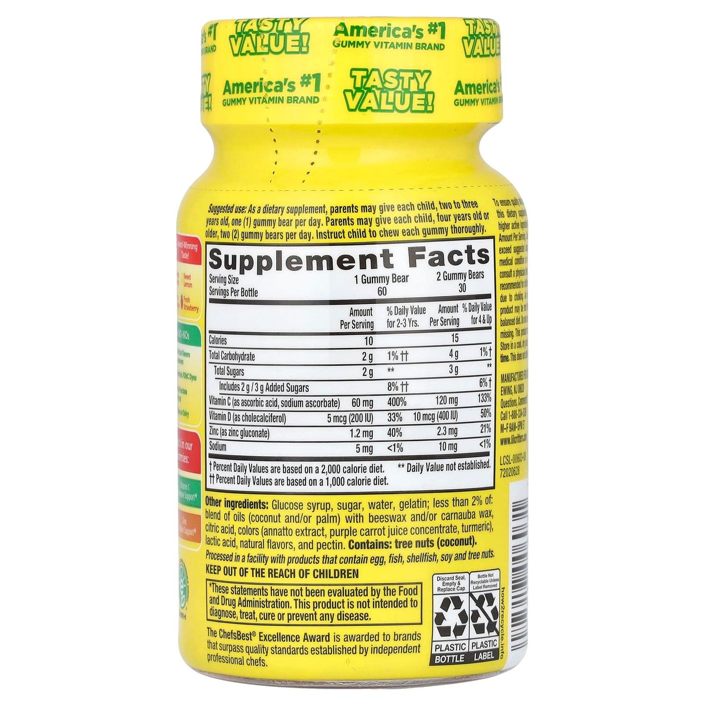 L'il Critters, Immune C™ Plus Zinc & Vitamin D, Assorted Flavors, 60 Gummies - Image 2