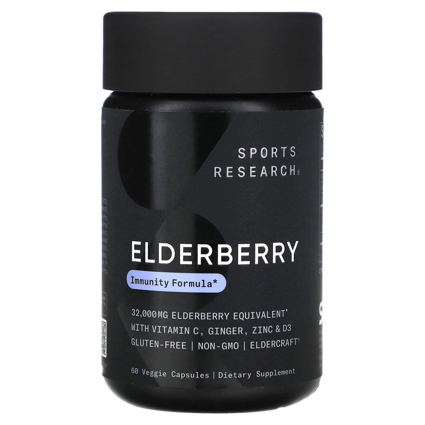 Sports Research, Elderberry, 60 Veggie Capsules - Image 1