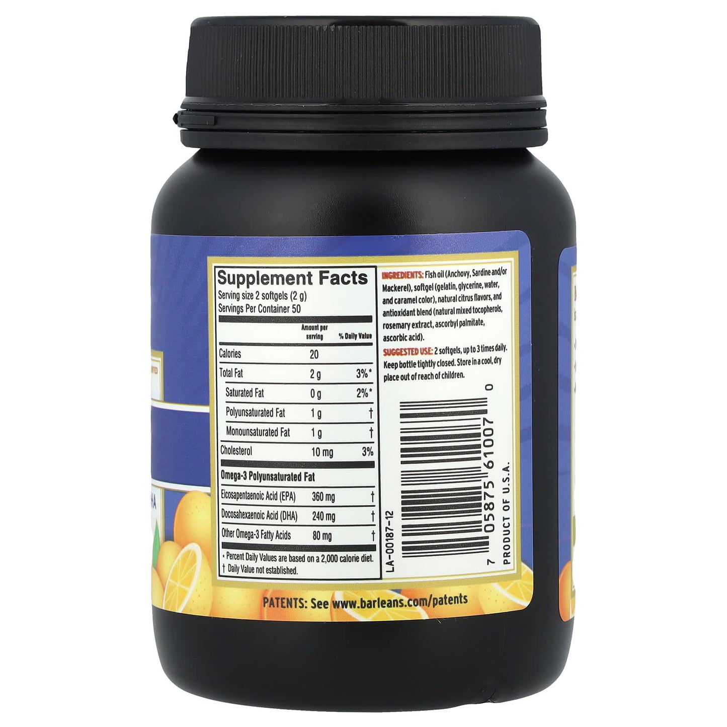 Barlean's, Fresh Catch®, Fish Oil, Omega-3 EPA/DHA, Orange, 600 mg, 100 Softgels (300 mg per Softgel)