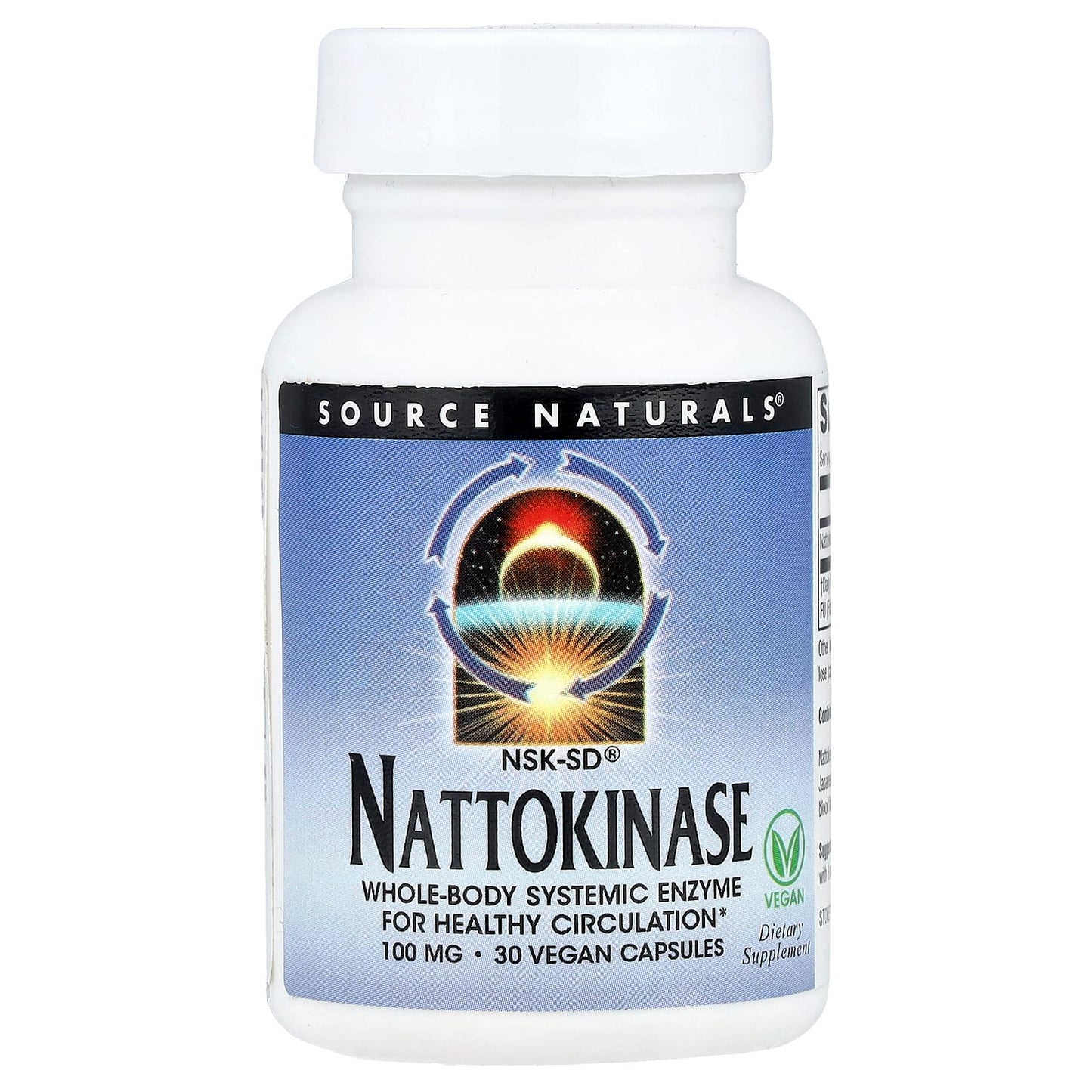 Source Naturals, NSK-SD® Nattokinase, 100 mg, 30 Vegan Capsules - Image 1