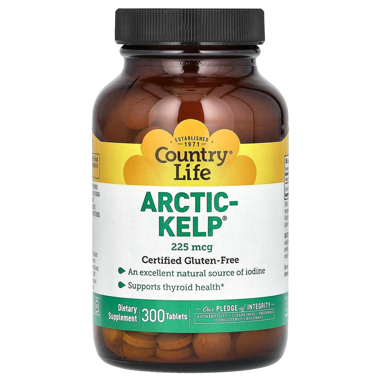 Country Life Arctic Kelp Tablets - 225mcg Iodine Supplement - Image 1