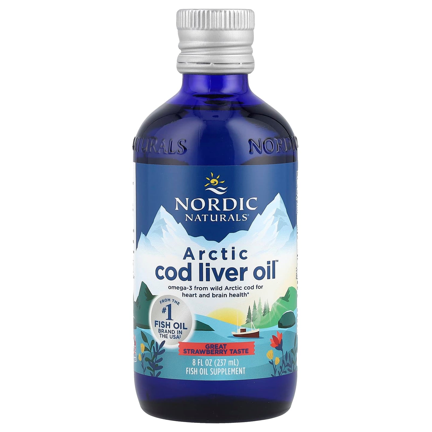 Nordic Naturals, Arctic Cod Liver Oil™, Strawberry, 8 fl oz (237 ml) - Image 1