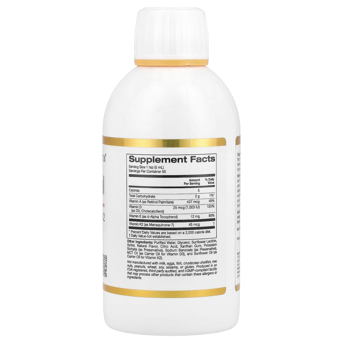 California Gold Nutrition Liposomal Vitamins A, D3, E & K2 + Pineapple Flavor, 8.5 fl oz - Image 2