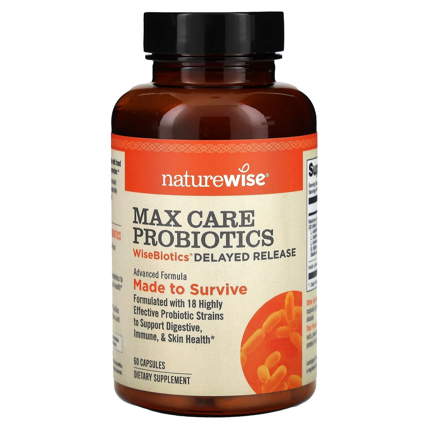 NatureWise, Max Care Probiotics, WiseBiotics Delayed Release, 60 Capsules - Image 1