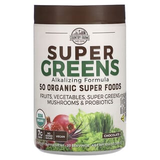 Country Farms Super Greens Alkalizing Formula - Chocolate, 10.6 oz