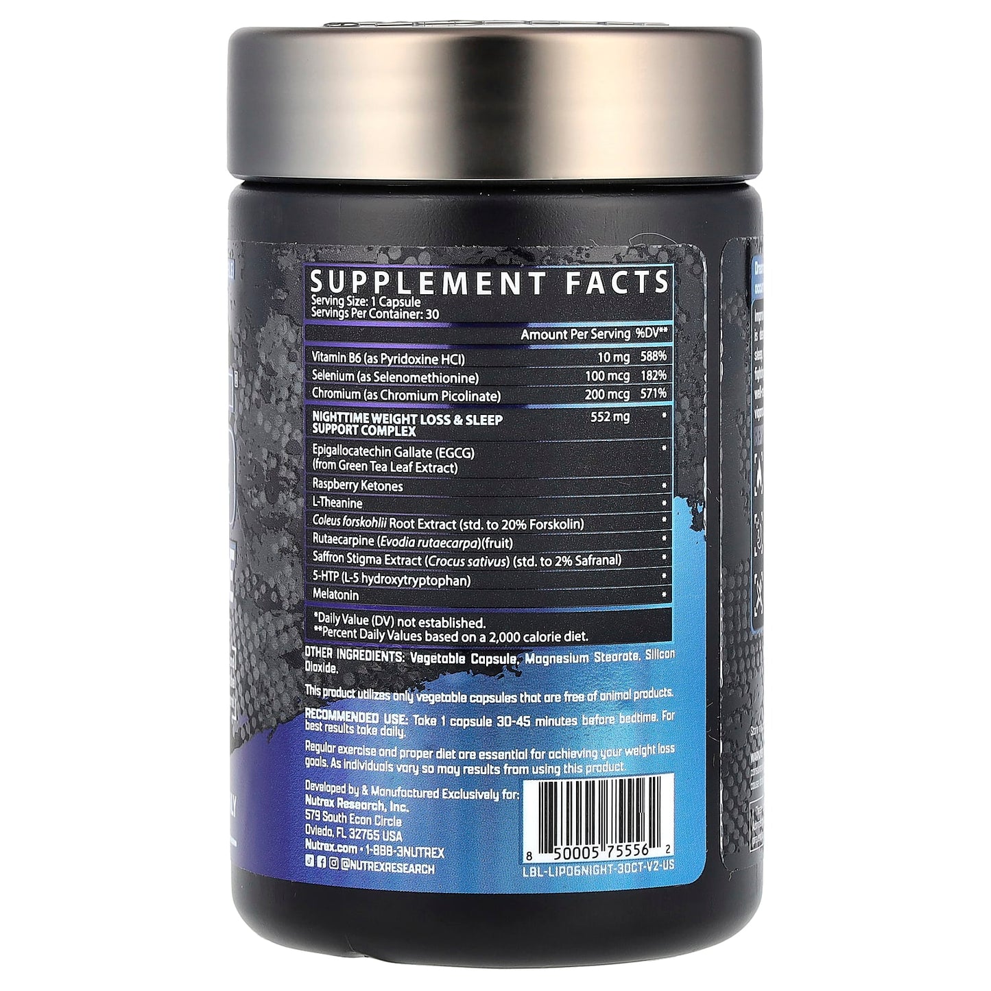 Nutrex Research, LIPO 6®, Nighttime, 30 Caps - Image 2