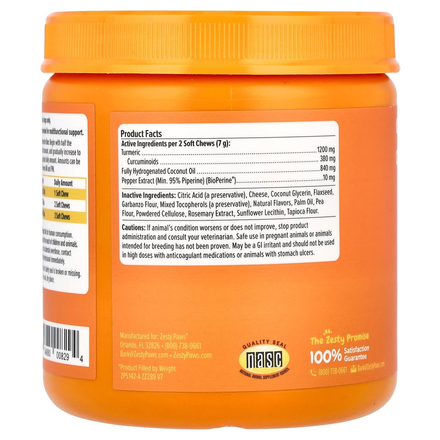 Zesty Paws, Turmeric Curcumin Bites™ for Dogs, Multifunctional, All Ages, Bacon, 90 Soft Chews, 11.1 oz (315 g)