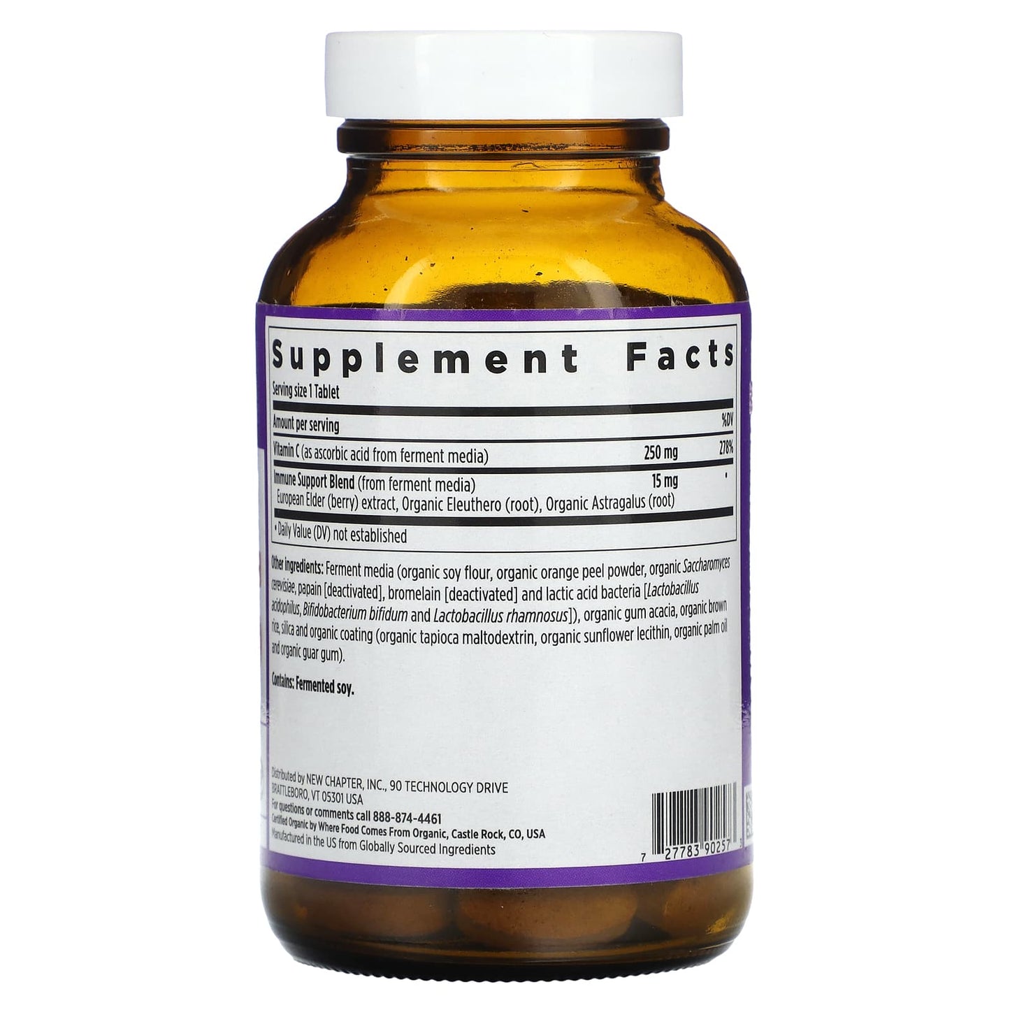 New Chapter, Fermented Vitamin C, 250 mg, 60 Vegan Tablets - Image 2