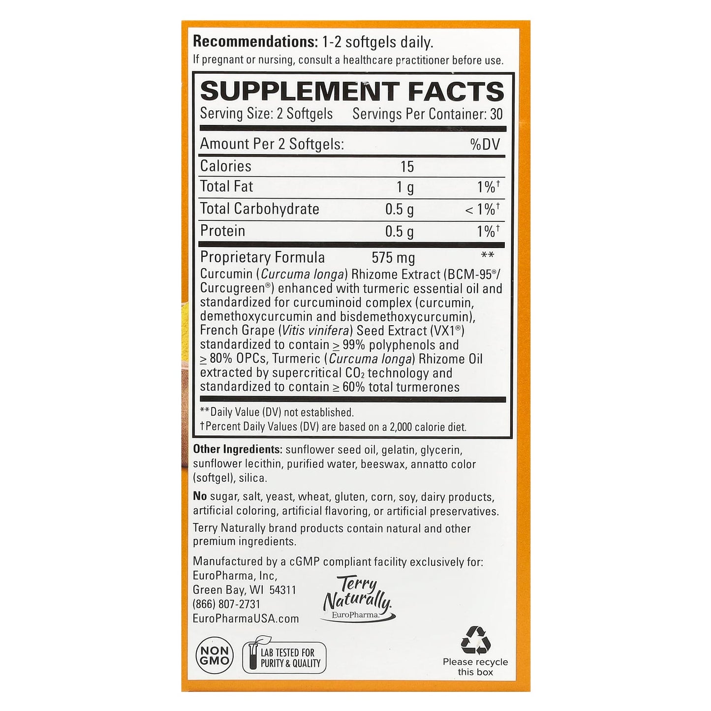 Terry Naturally, CuraMed + Clinical OPC, 60 Softgels - Image 2