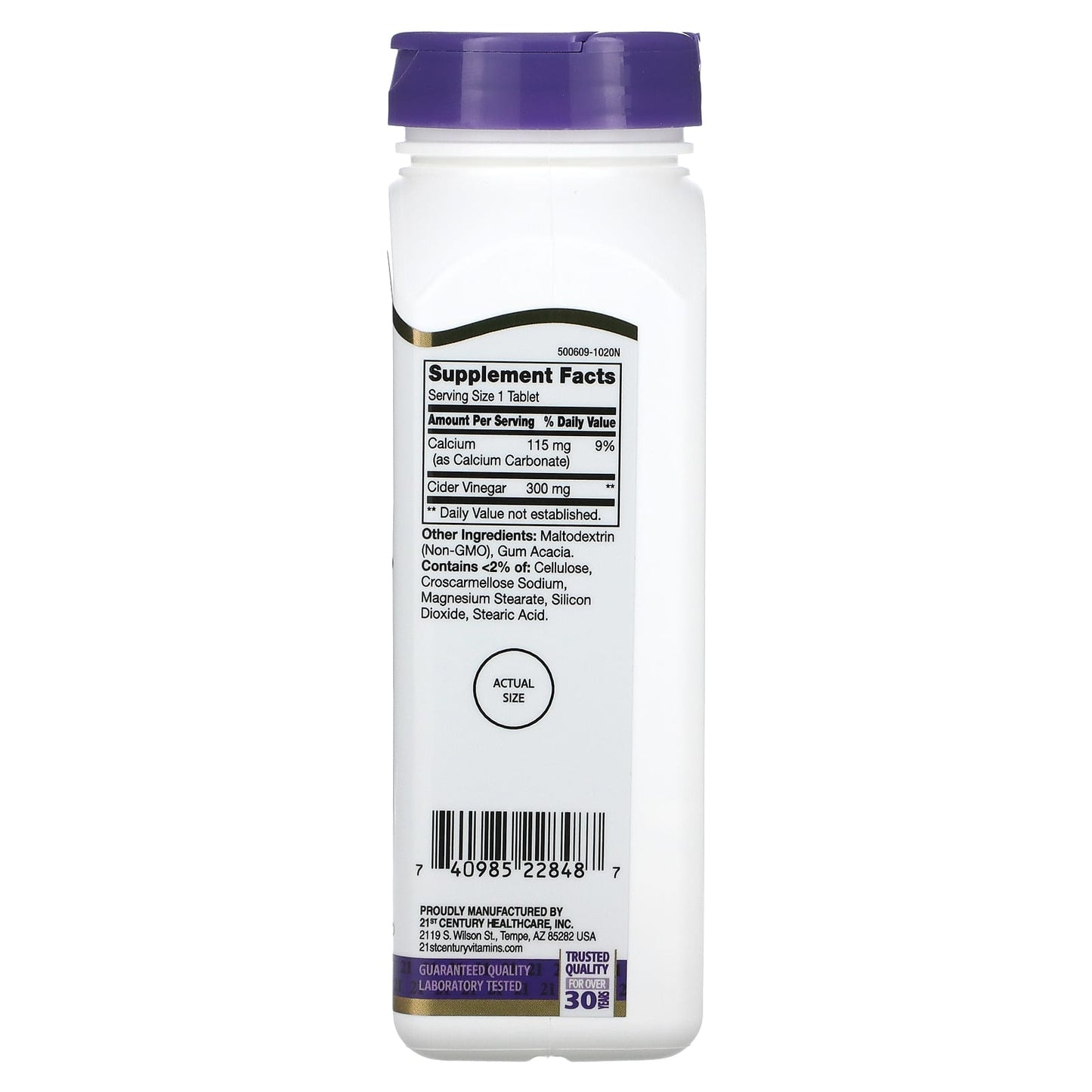 21st Century Apple Cider Vinegar Tablets for General Wellness - Image 2