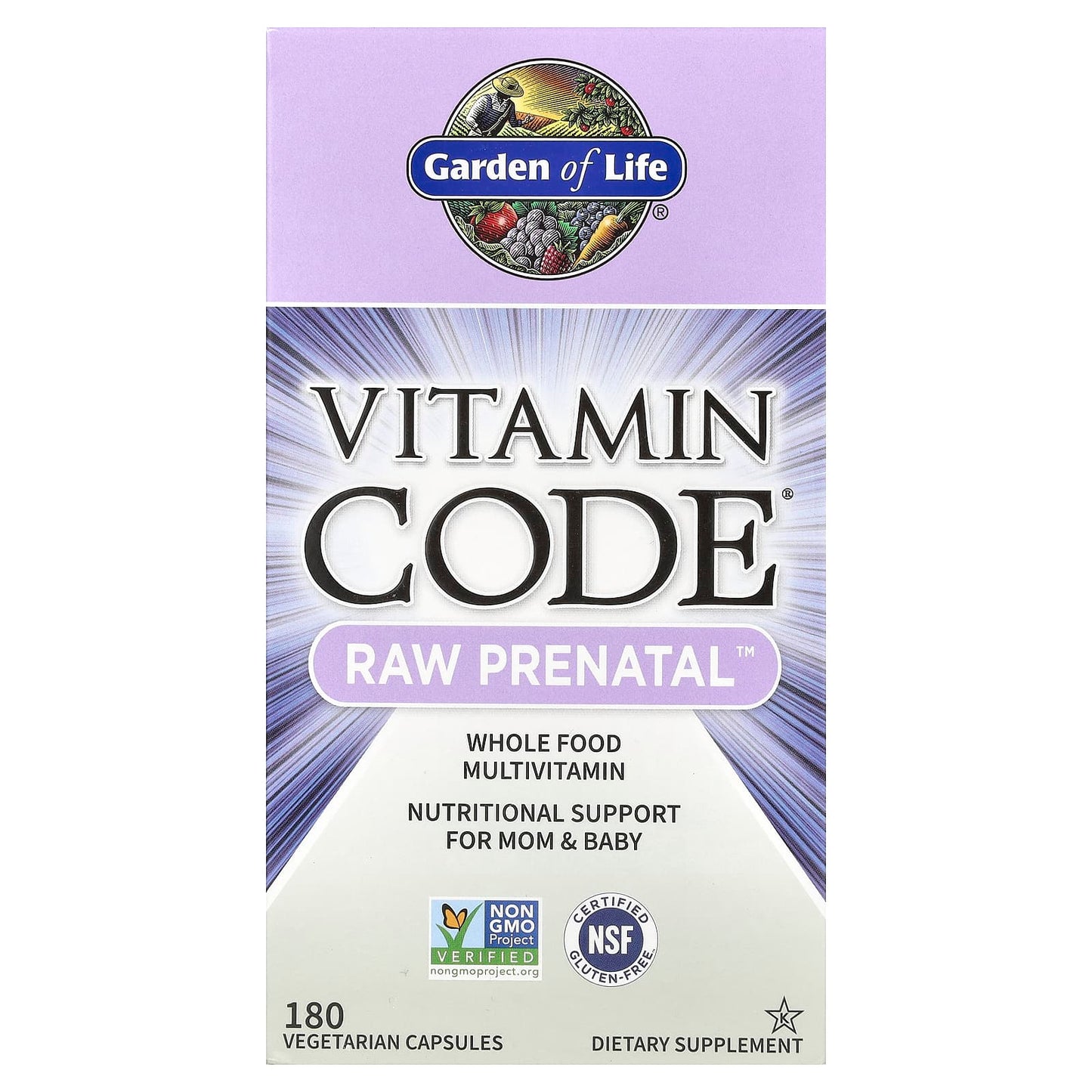 Garden of Life RAW Prenatal Vitamin Code for Mom & Baby - Image 1