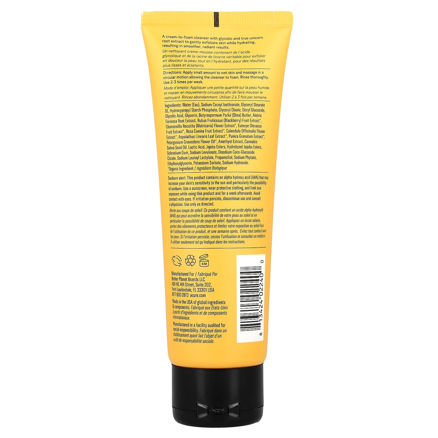Resurface Smoother Skin with Acure 1% Glycolic & Unicorn Root Cleanser - Image 2
