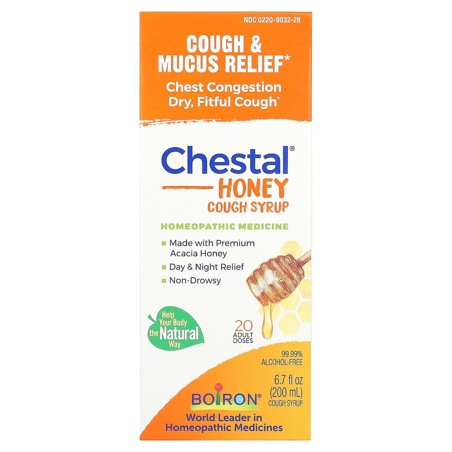 Boiron Chestal Honey Cough Syrup for Dry Cough Relief 6.7 fl oz - Image 1