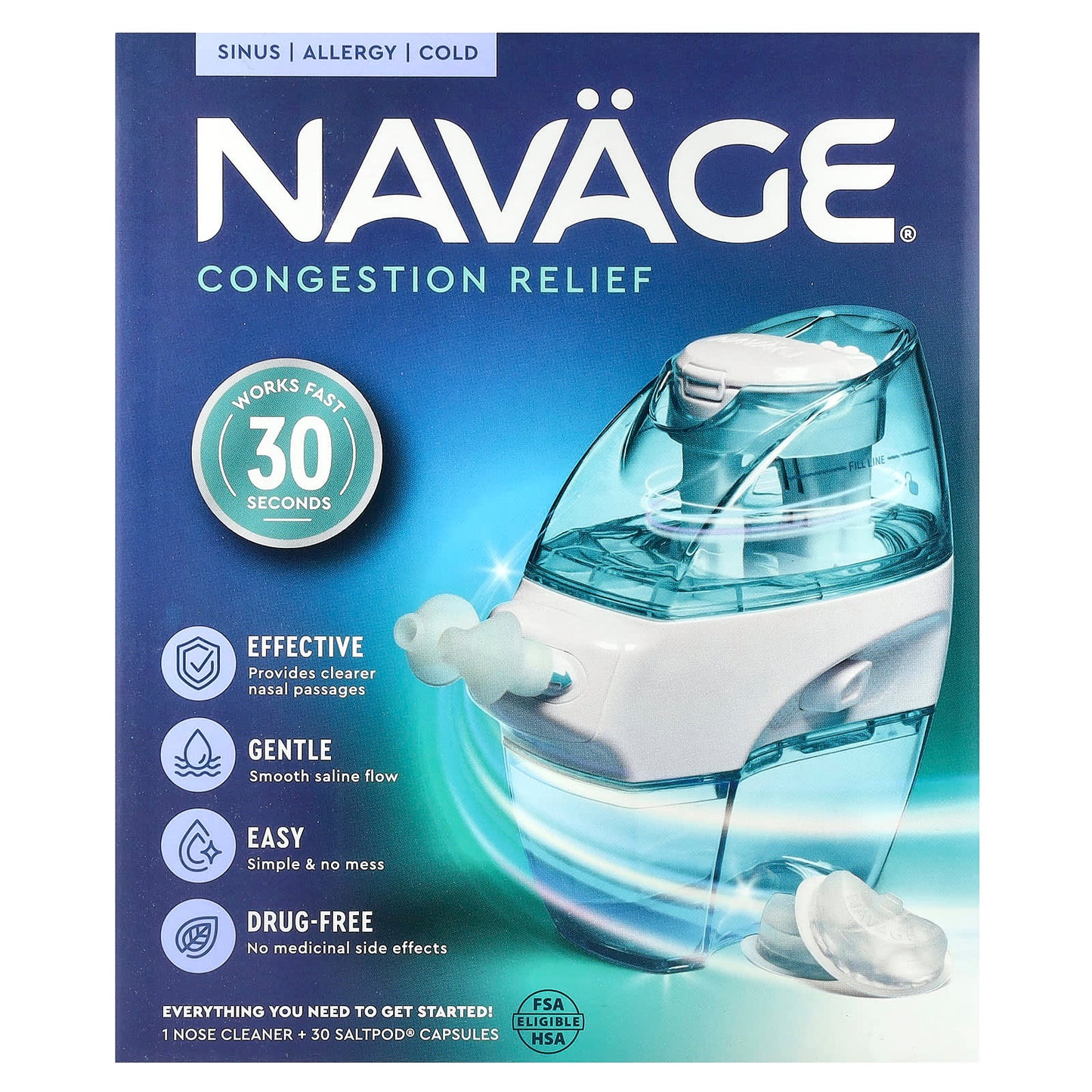 Navage, Nasal Care, Nose Cleaner Starter Kit, 1 Kit - Image 1